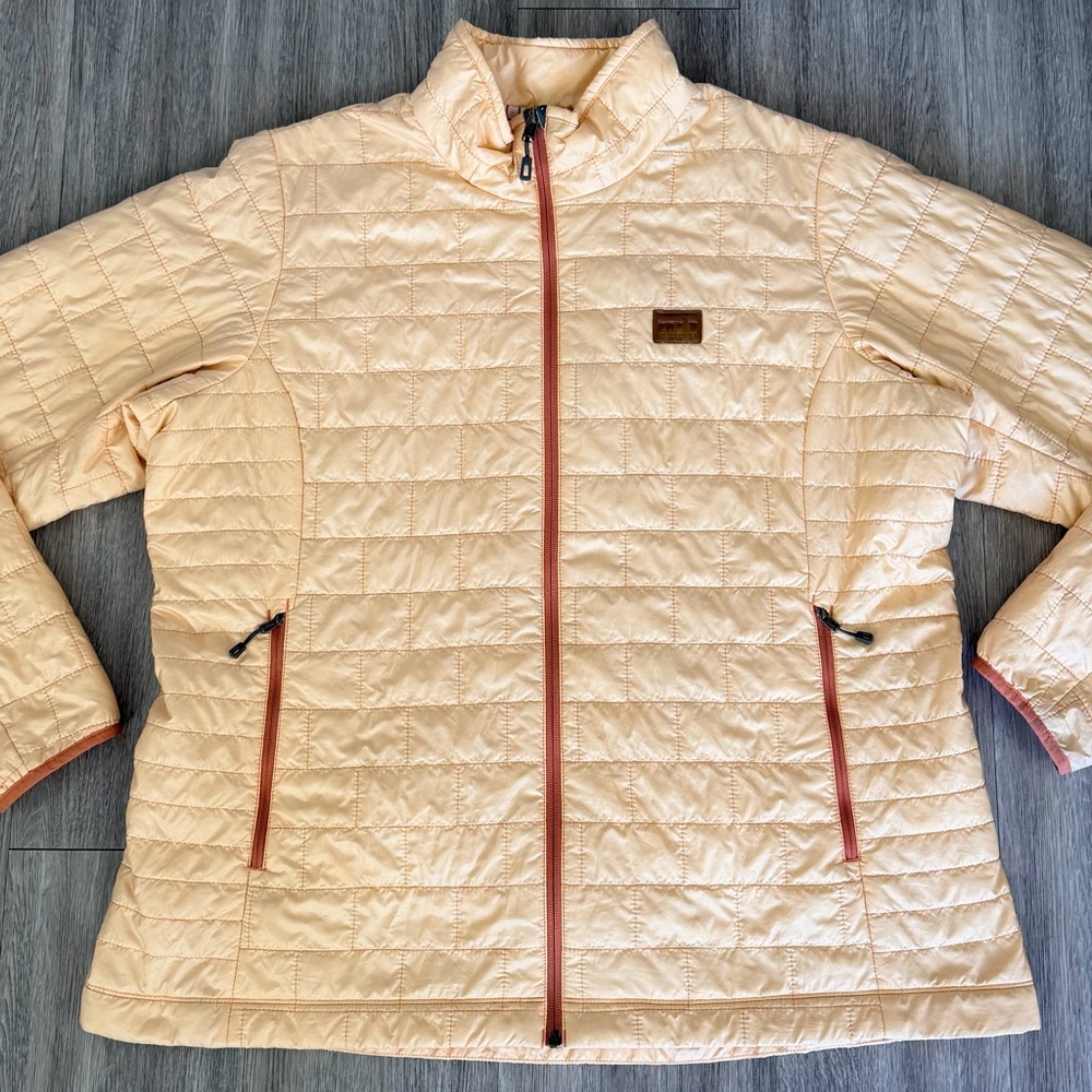 LikeNEW 2024 Patagonia Nano Puff Jacket Womens Cream / Yellow Puffer Coat RARE!